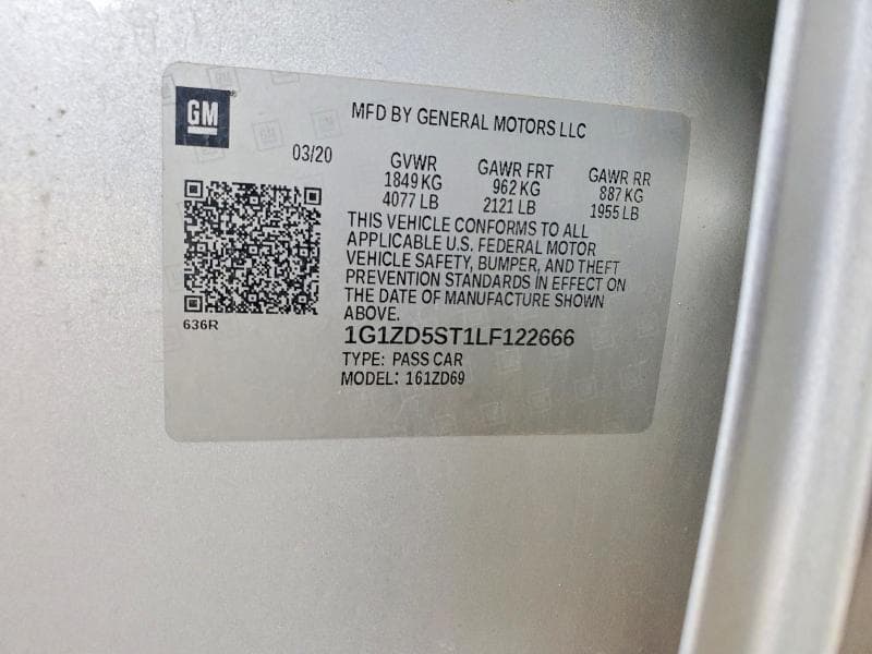 2020 CHEVROLET MALIBU LT 12
