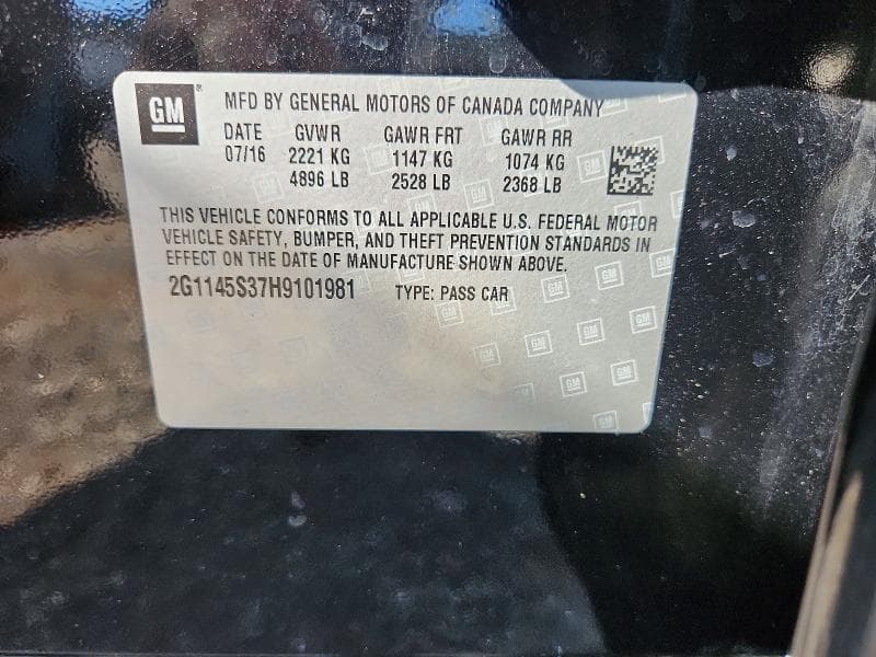 2017 CHEVROLET IMPALA PREMIER 12