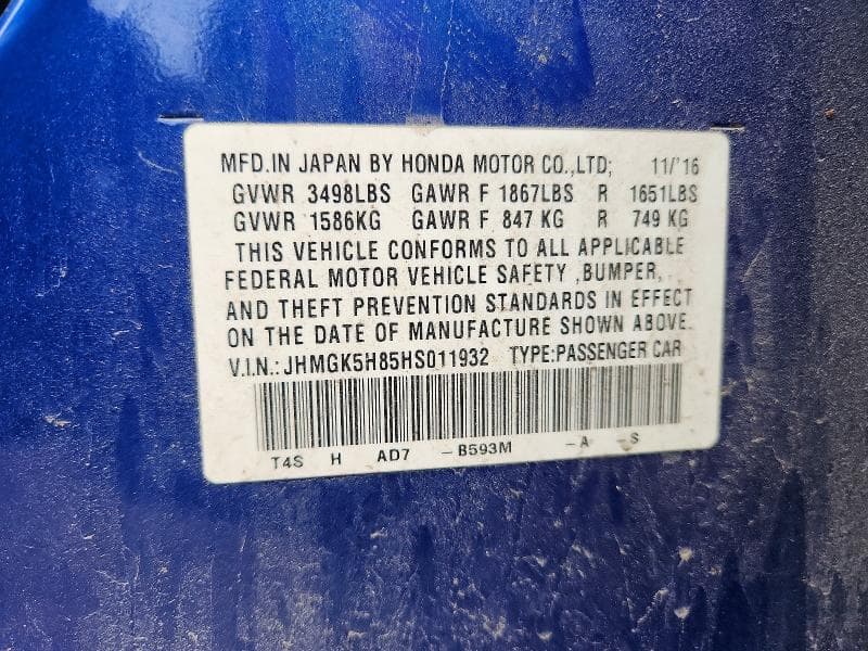 2017 HONDA FIT EX 12