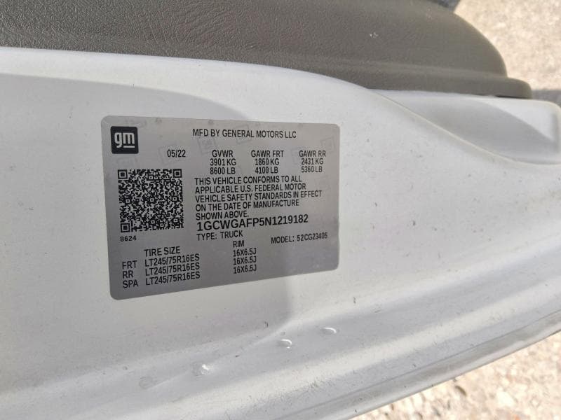 2022 CHEVROLET EXPRESS G2500 13