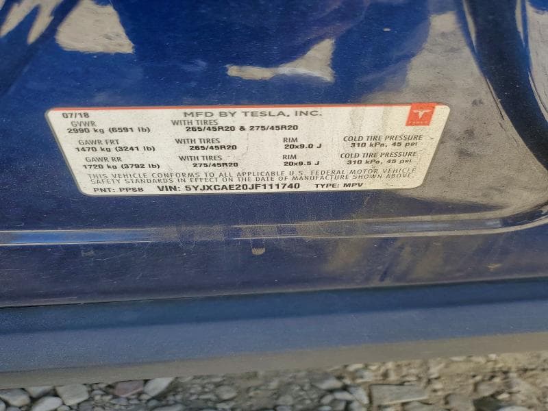 2018 TESLA MODEL X 13