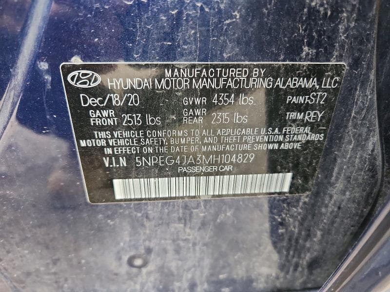 2021 HYUNDAI SONATA SE 12