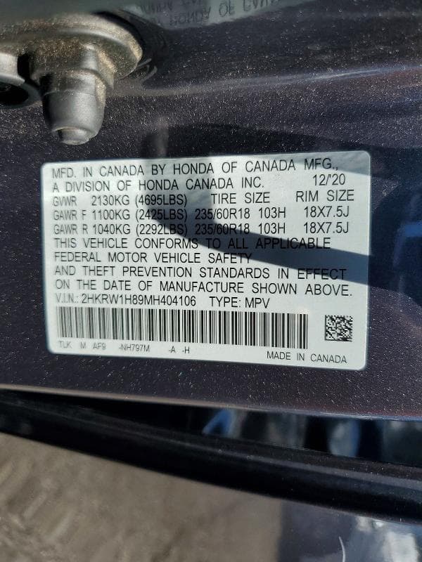 2021 HONDA CR-V EXL 13