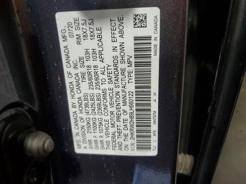 2020 HONDA CR-V EXL 13