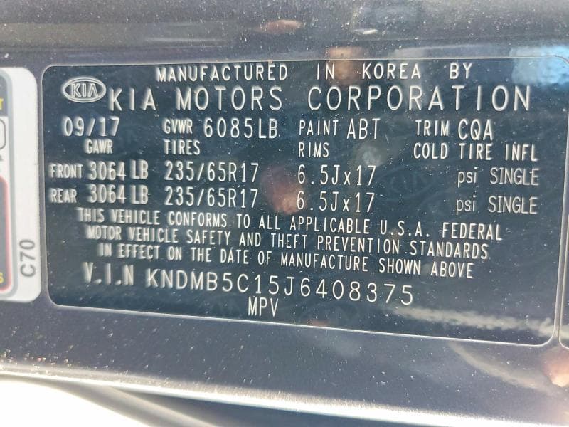 2018 KIA SEDONA LX 13