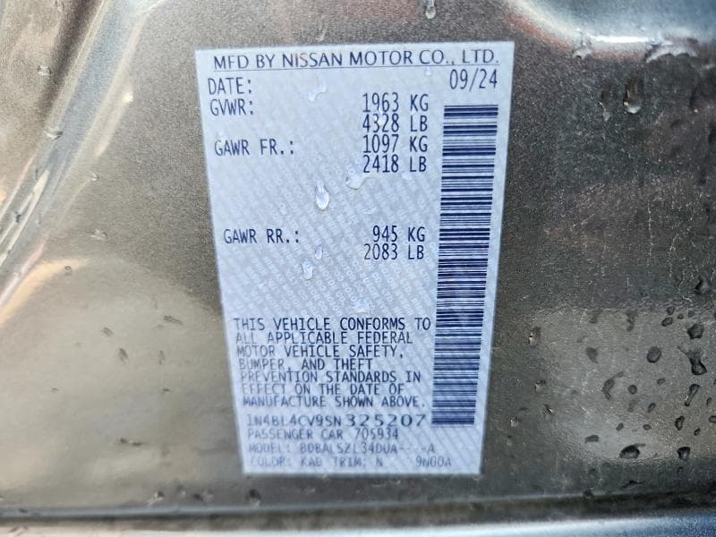 2025 NISSAN ALTIMA SR 12