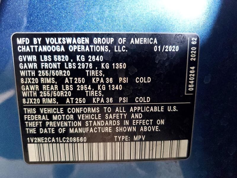 2020 VOLKSWAGEN ATLAS CROSS SPORT SEL PREMIUM 12