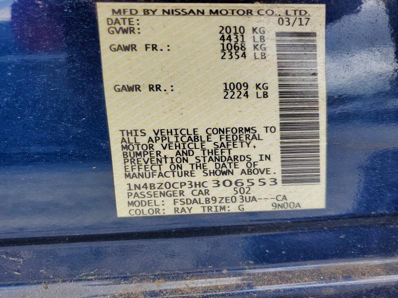 2017 NISSAN LEAF S 12