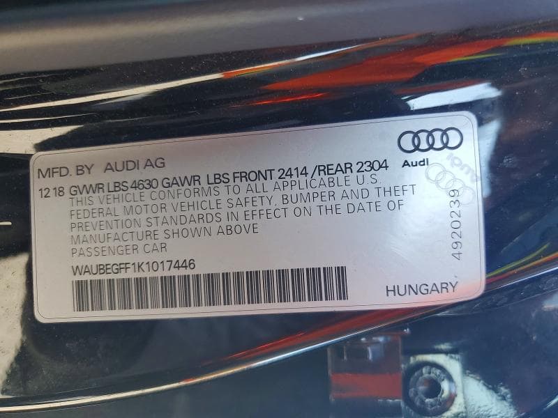 2019 AUDI A3 PREMIUM 12