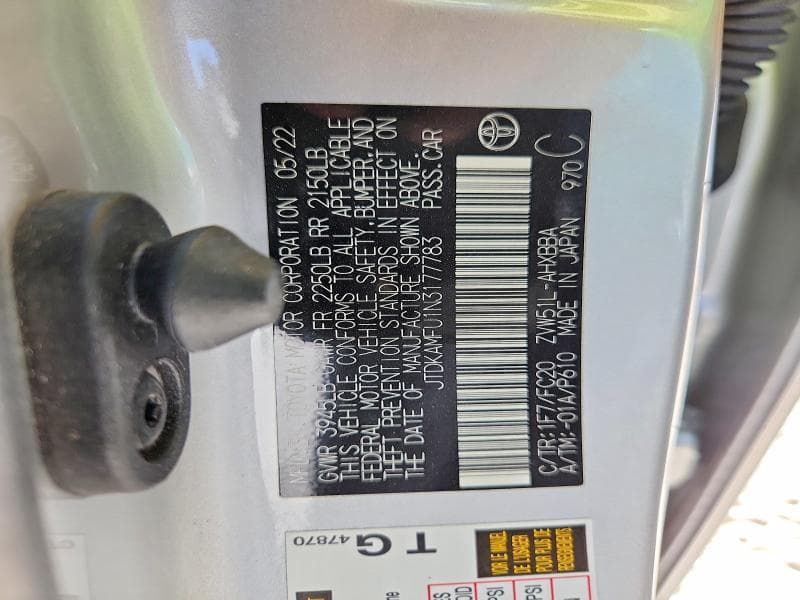 2022 TOYOTA PRIUS L ECO 12