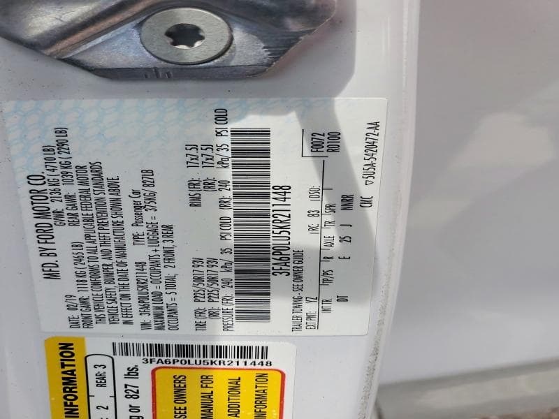 2019 FORD FUSION SE 12