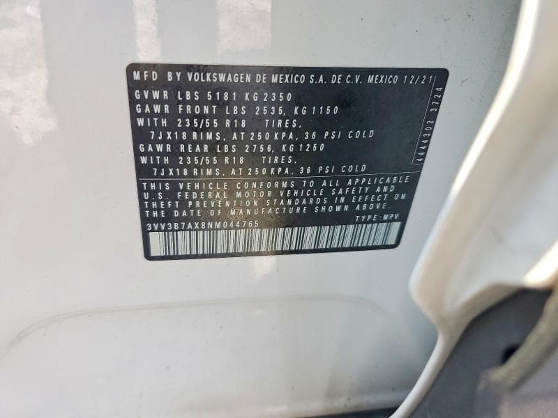 2022 VOLKSWAGEN TIGUAN SE 13