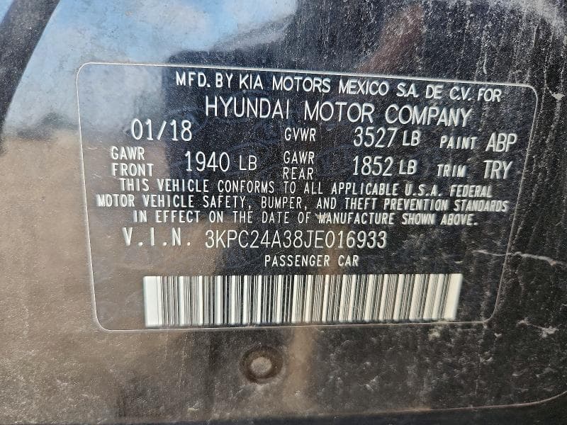 2018 HYUNDAI ACCENT SEL SEL 12