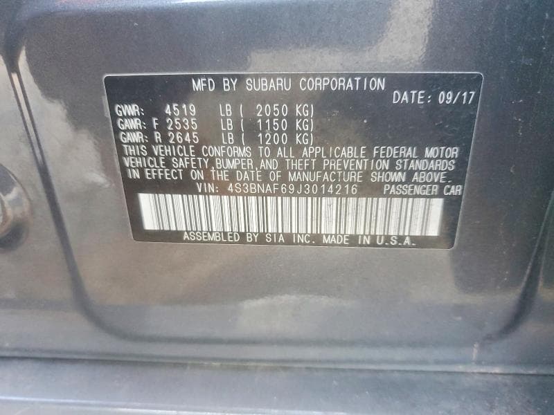 2018 SUBARU LEGACY 2.5I PREMIUM 12