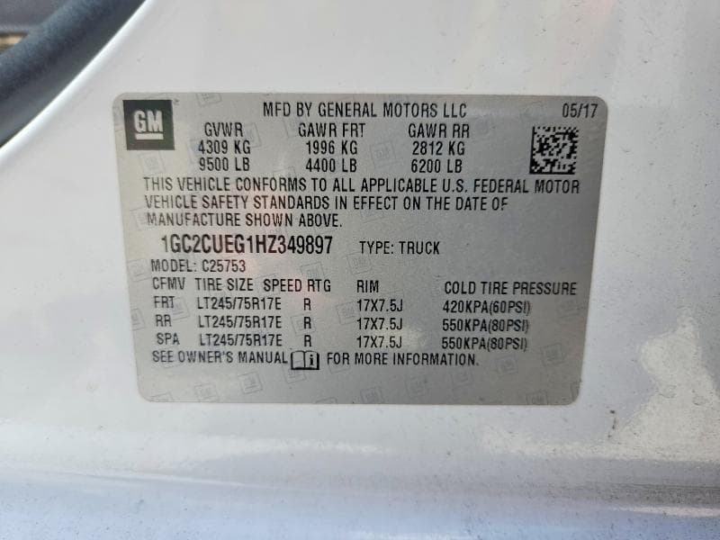 2017 CHEVROLET SILVERADO C2500 HEAVY DUTY 12