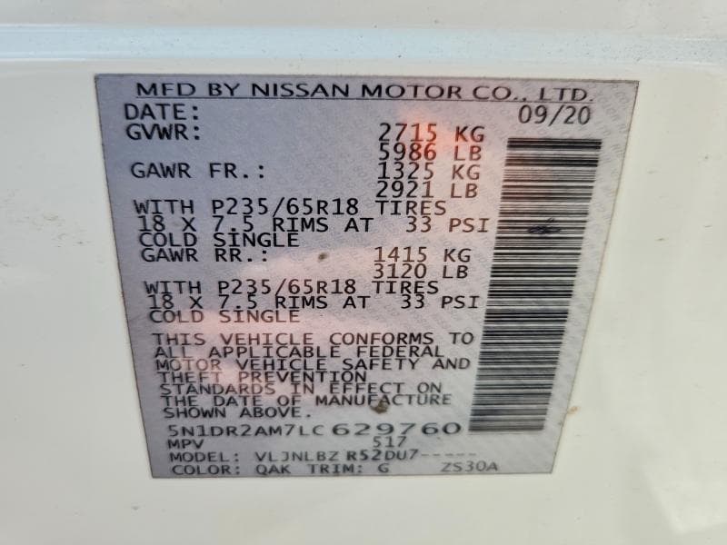 2020 NISSAN PATHFINDER S S 13
