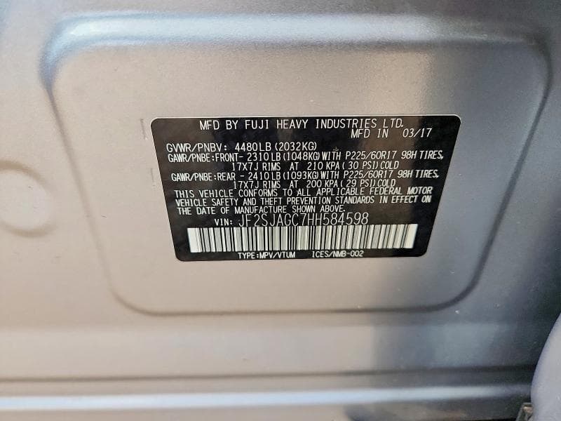 2017 SUBARU FORESTER 2.5I PREMIUM 13