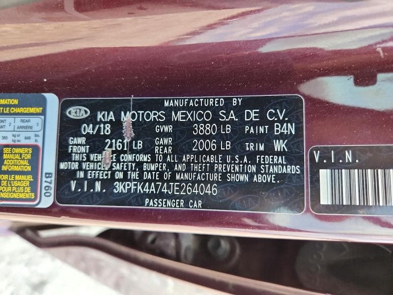 2018 KIA FORTE LX 12