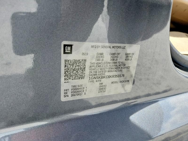 2019 CHEVROLET TAHOE K1500 LT 13