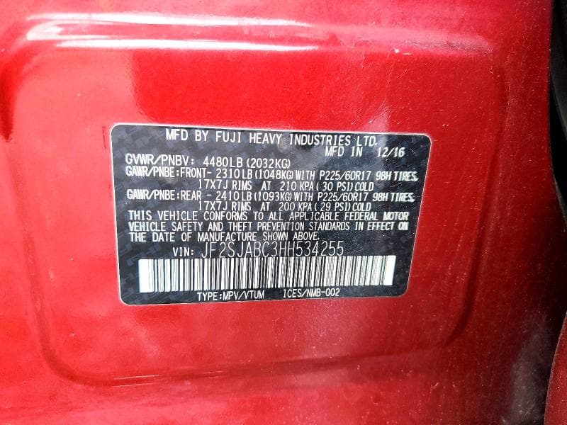 2017 SUBARU FORESTER 2.5I 14