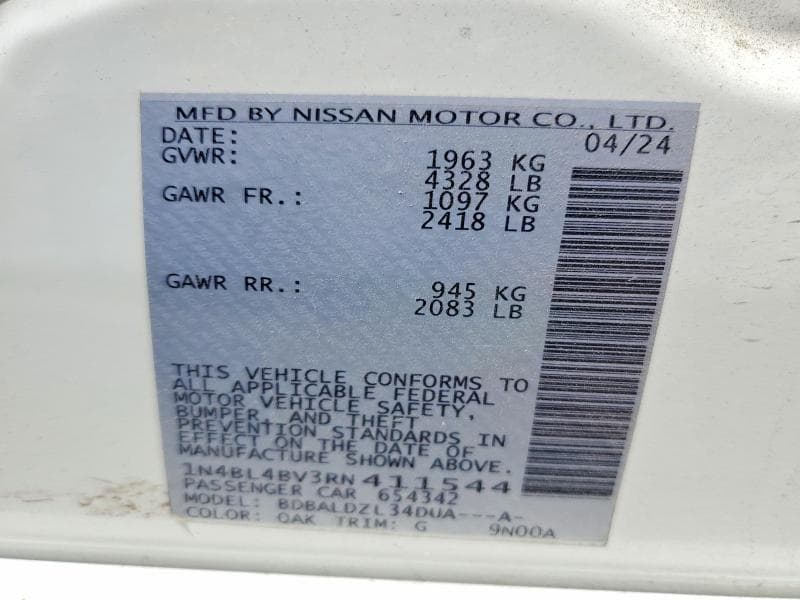 2024 NISSAN ALTIMA S 12