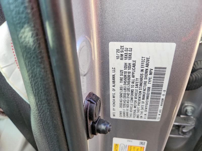 2021 HONDA PILOT EX 12