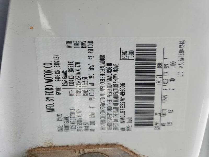 2021 FORD TRANSIT CONNECT XL 13