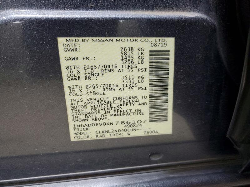 2019 NISSAN FRONTIER SV 13