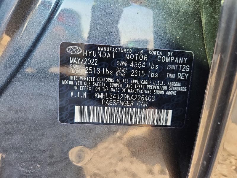 2022 HYUNDAI SONATA LIMITED LIMITED 12