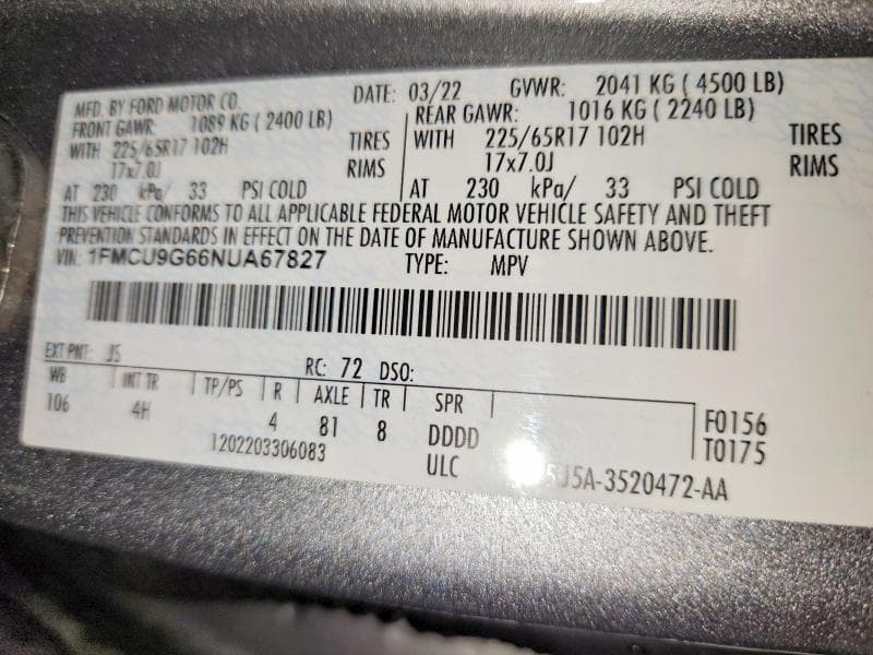 2022 FORD ESCAPE SE 13