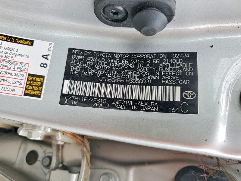 2024 TOYOTA COROLLA HYBRID LE 12