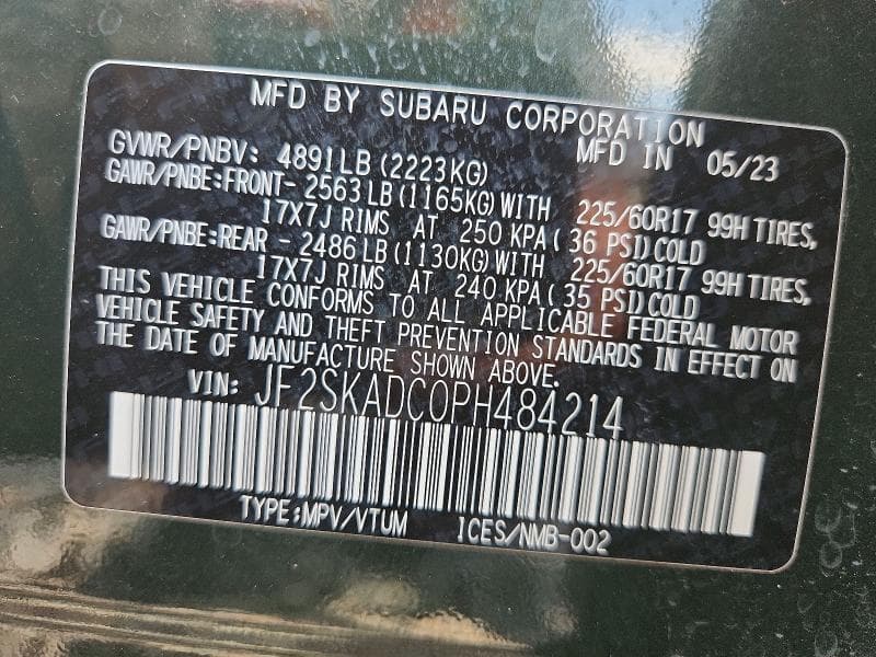 2023 SUBARU FORESTER PREMIUM 14