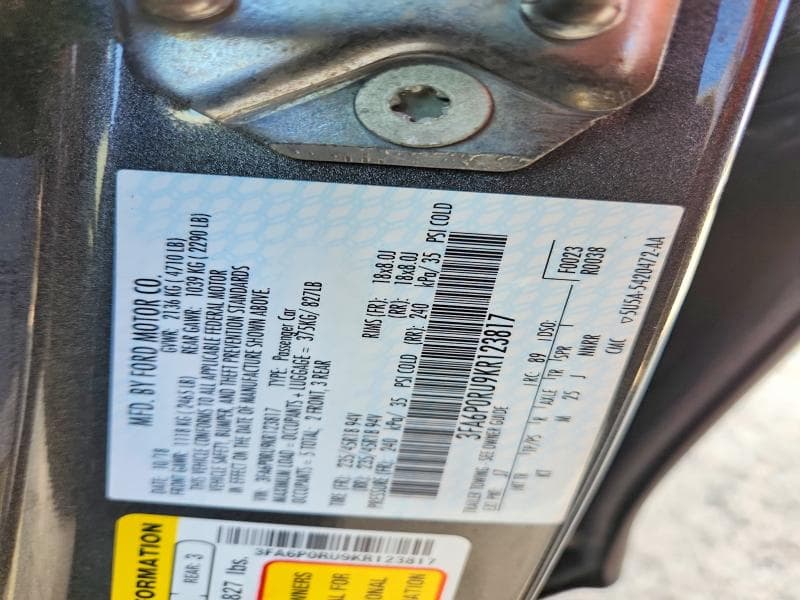 2019 FORD FUSION TITANIUM 12