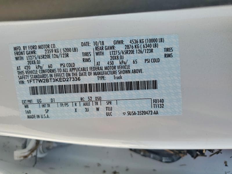 2019 FORD F250 SUPER DUTY 12