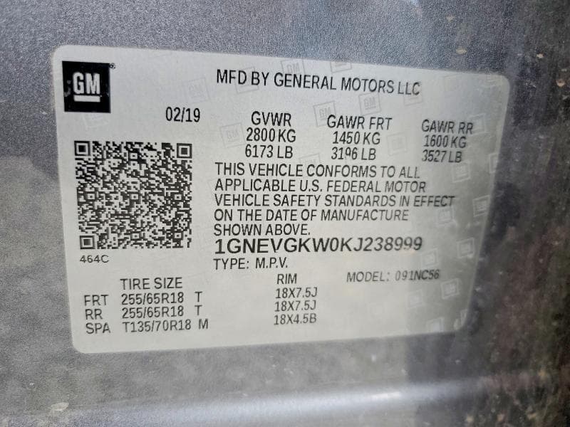 2019 CHEVROLET TRAVERSE LT 13