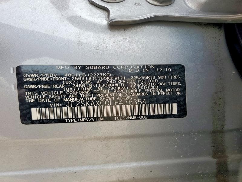 2020 SUBARU FORESTER TOURING 13