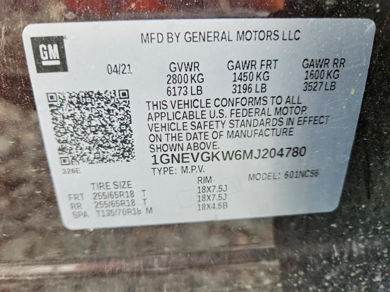 2021 CHEVROLET TRAVERSE LT 13