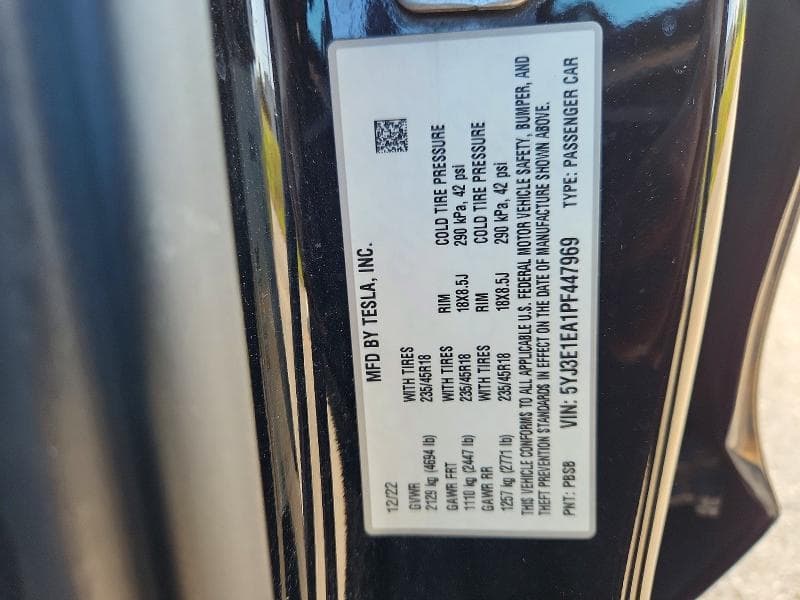 2023 TESLA MODEL 3 12