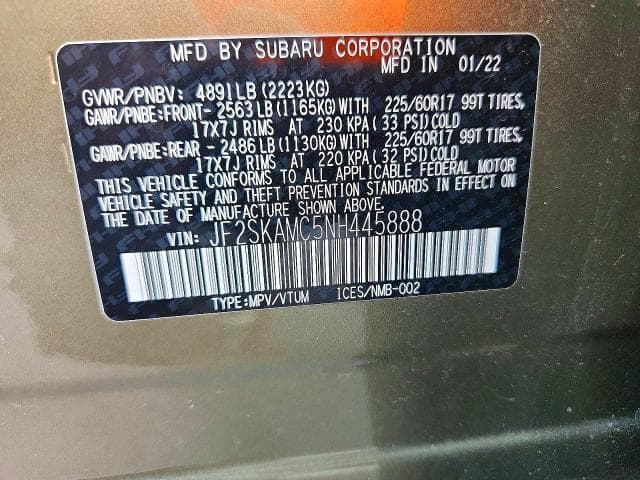 2022 SUBARU FORESTER WILDERNESS WILDERNESS 13