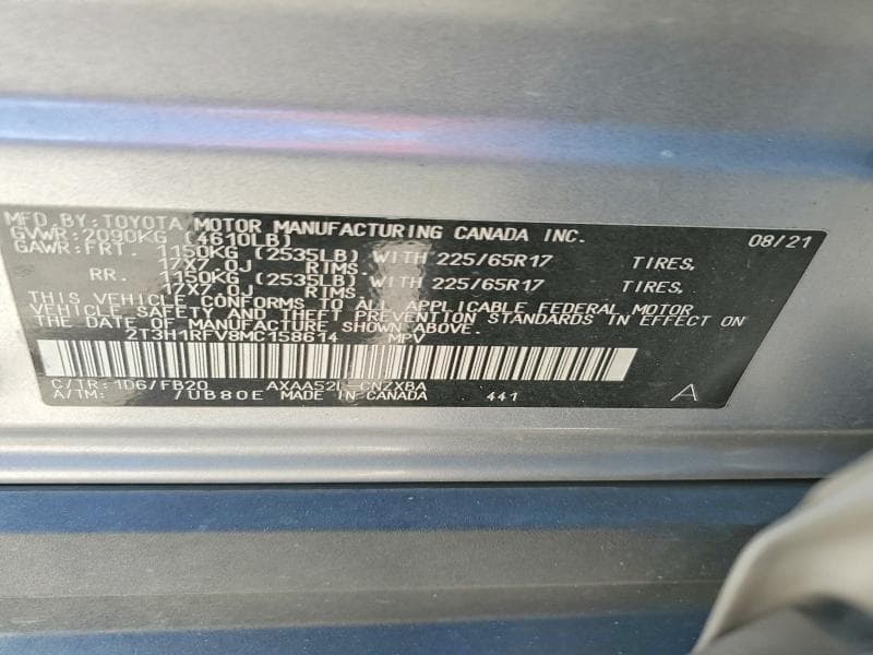 2021 TOYOTA RAV4 LE 12