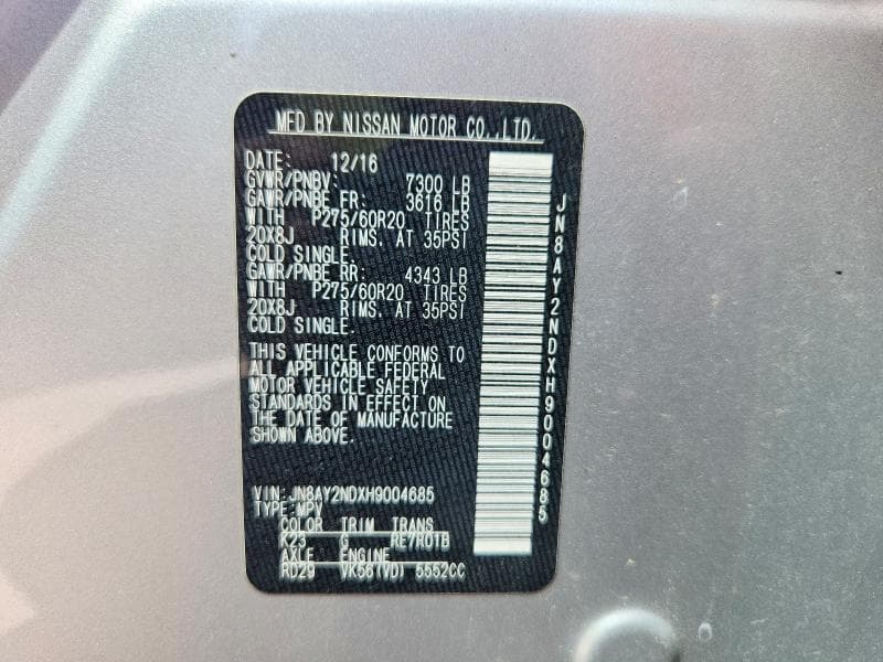 2017 NISSAN ARMADA SL 14