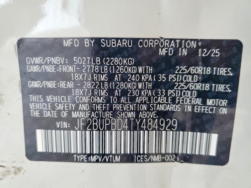 2026 SUBARU OUTBACK PREMIUM 14