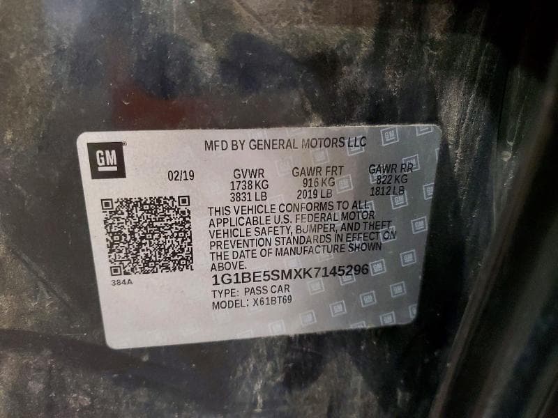 2019 CHEVROLET CRUZE LT 12
