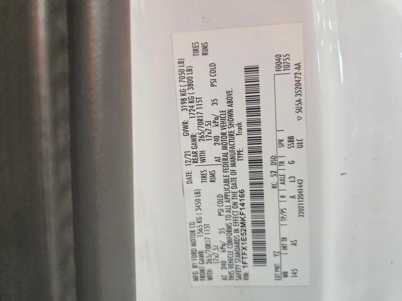 2021 FORD F150 SUPER CAB 12