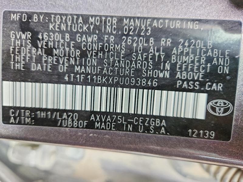 2023 TOYOTA CAMRY XLE 12