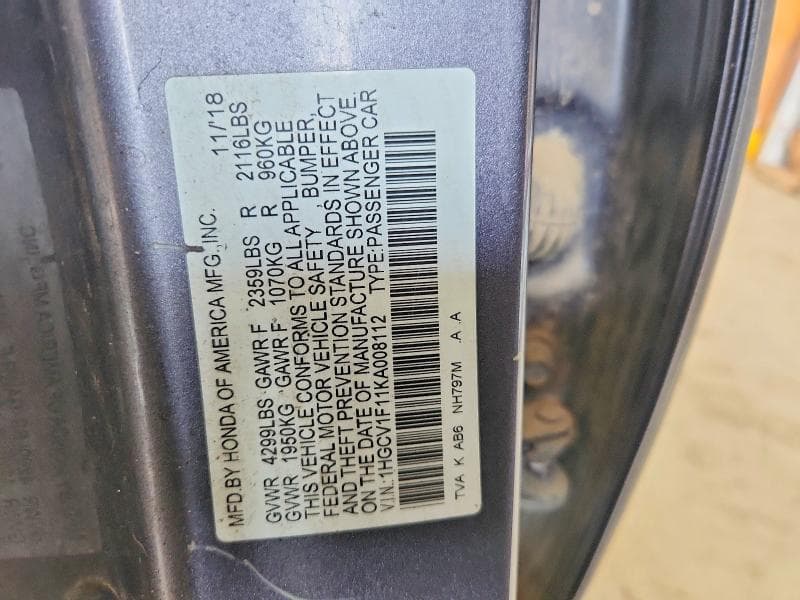 2019 HONDA ACCORD LX 13