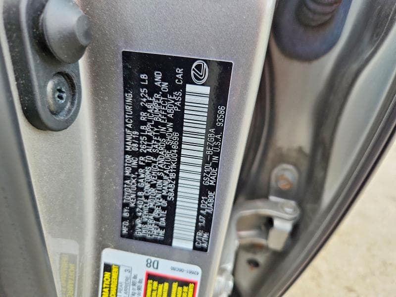 2019 LEXUS ES 350 12