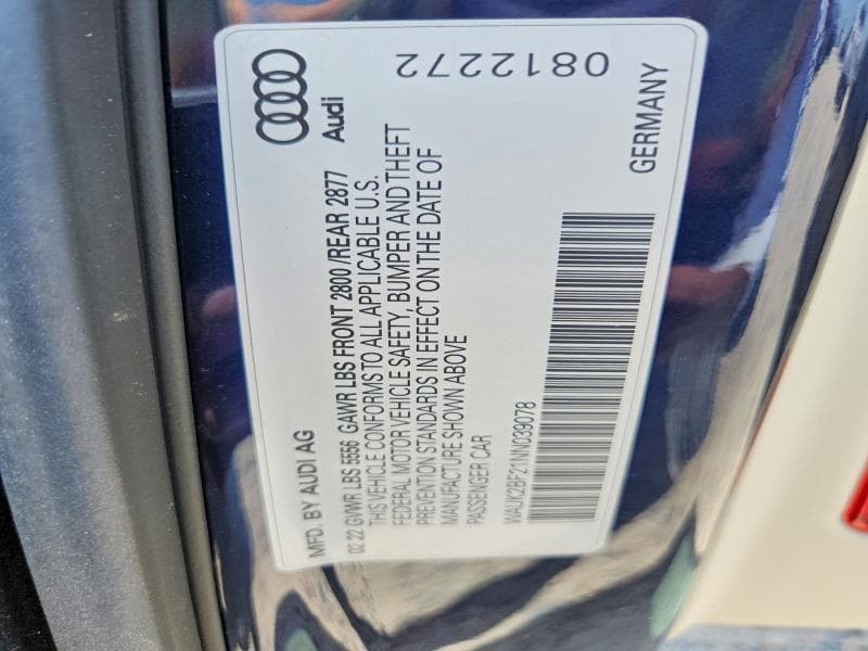 2022 AUDI A6 PREMIUM 12