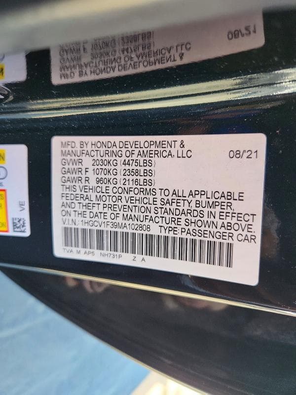 2021 HONDA ACCORD SPORT 12