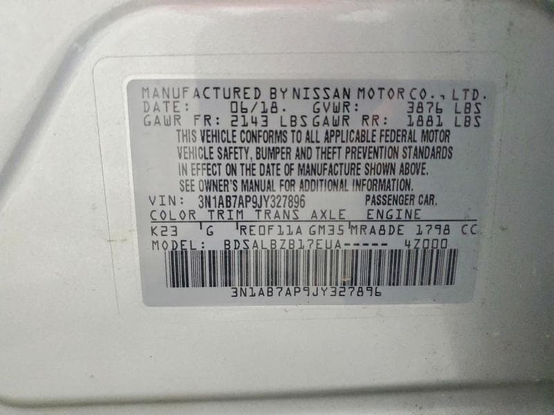 2018 NISSAN SENTRA S 13